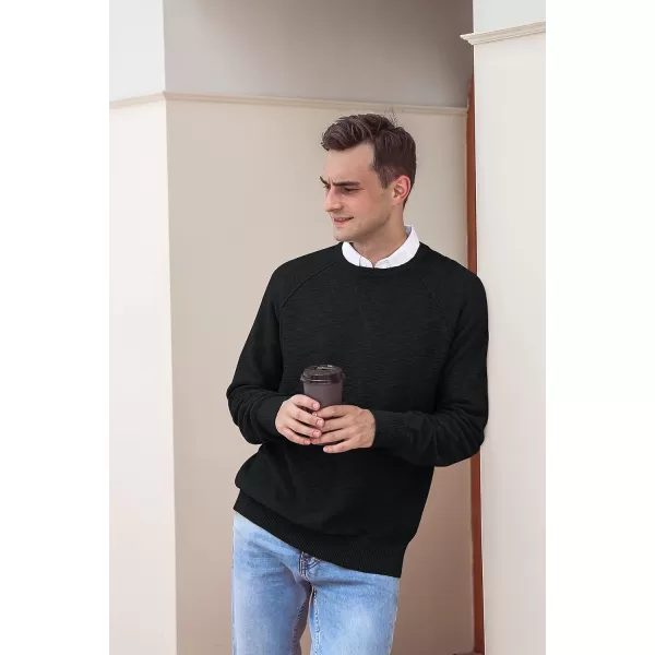 NITAGUT Men's Crewneck Sweater Soft Cotton Rib Knit Casual Rglan Sleeve Classic Pullover Sweater