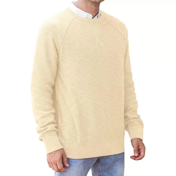 NITAGUT Men's Crewneck Sweater Soft Cotton Rib Knit Casual Rglan Sleeve Classic Pullover Sweater