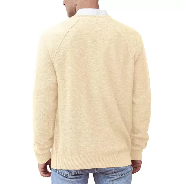 NITAGUT Men's Crewneck Sweater Soft Cotton Rib Knit Casual Rglan Sleeve Classic Pullover Sweater