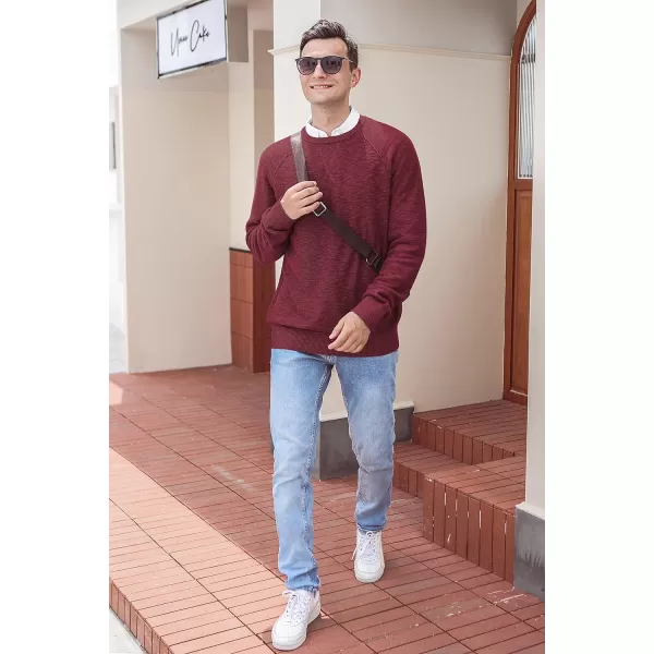 NITAGUT Men's Crewneck Sweater Soft Cotton Rib Knit Casual Rglan Sleeve Classic Pullover Sweater