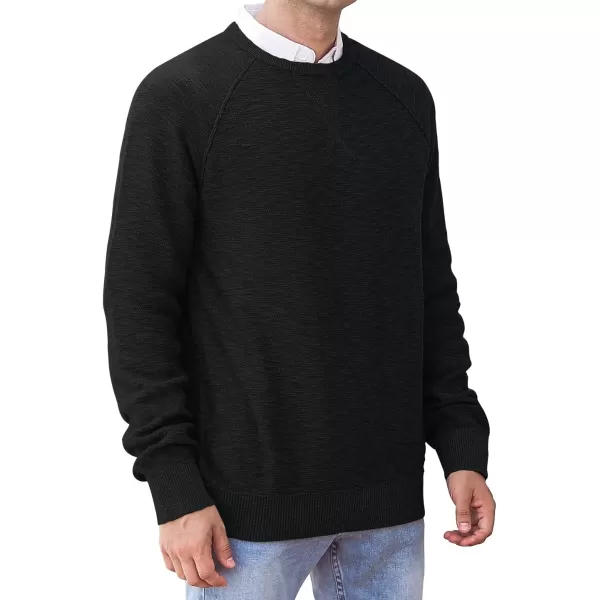 NITAGUT Men's Crewneck Sweater Soft Cotton Rib Knit Casual Rglan Sleeve Classic Pullover Sweater