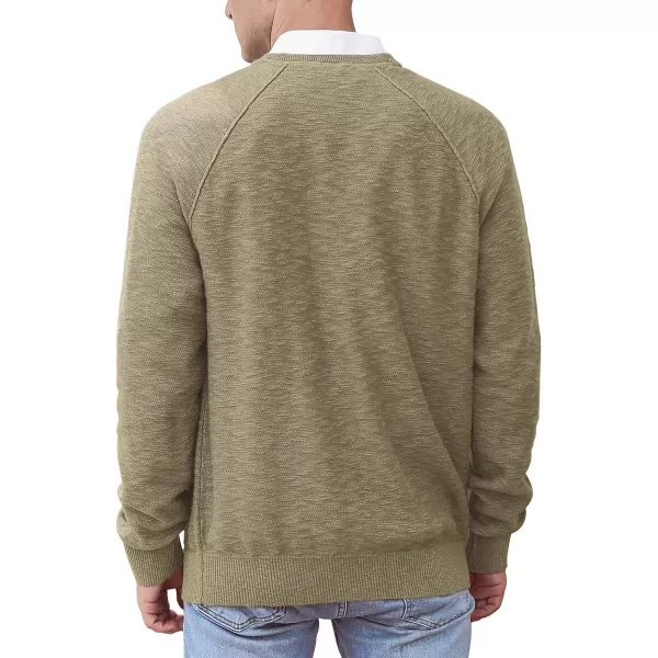 NITAGUT Men's Crewneck Sweater Soft Cotton Rib Knit Casual Rglan Sleeve Classic Pullover Sweater
