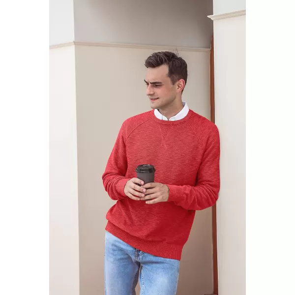 NITAGUT Men's Crewneck Sweater Soft Cotton Rib Knit Casual Rglan Sleeve Classic Pullover Sweater