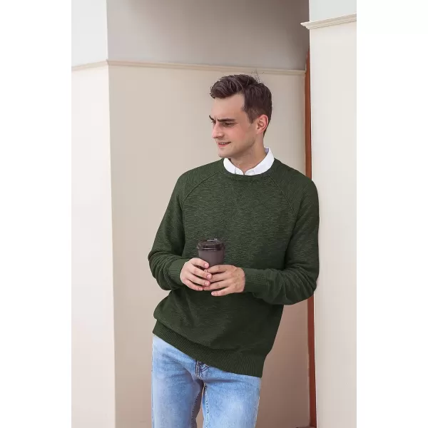 NITAGUT Men's Crewneck Sweater Soft Cotton Rib Knit Casual Rglan Sleeve Classic Pullover Sweater