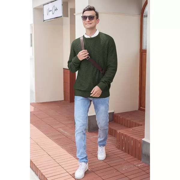 NITAGUT Men's Crewneck Sweater Soft Cotton Rib Knit Casual Rglan Sleeve Classic Pullover Sweater