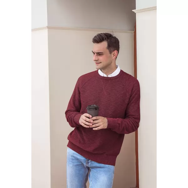 NITAGUT Men's Crewneck Sweater Soft Cotton Rib Knit Casual Rglan Sleeve Classic Pullover Sweater