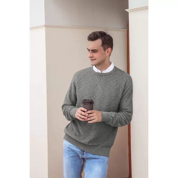 NITAGUT Men's Crewneck Sweater Soft Cotton Rib Knit Casual Rglan Sleeve Classic Pullover Sweater