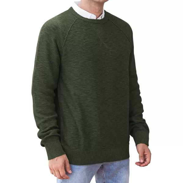 NITAGUT Men's Crewneck Sweater Soft Cotton Rib Knit Casual Rglan Sleeve Classic Pullover Sweater