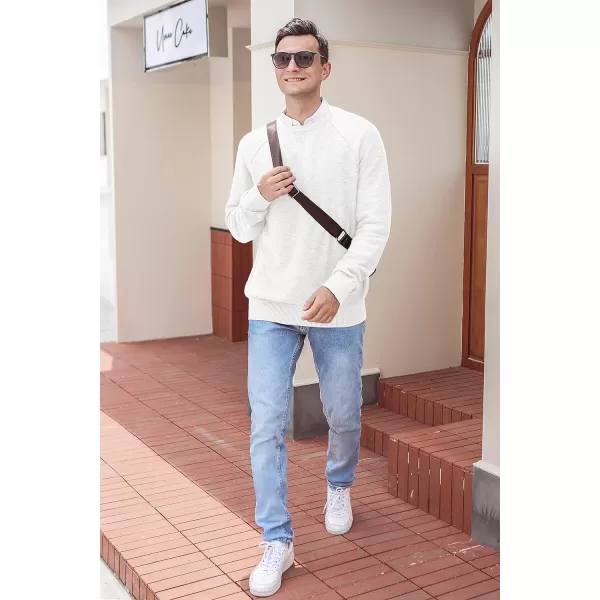 NITAGUT Men's Crewneck Sweater Soft Cotton Rib Knit Casual Rglan Sleeve Classic Pullover Sweater
