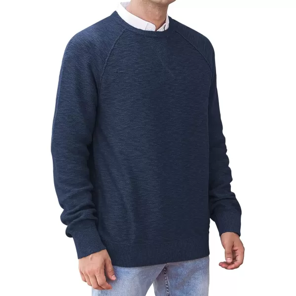 NITAGUT Men's Crewneck Sweater Soft Cotton Rib Knit Casual Rglan Sleeve Classic Pullover Sweater