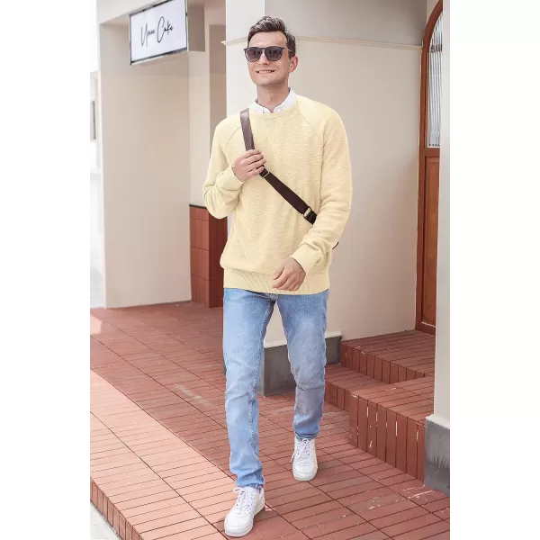 NITAGUT Men's Crewneck Sweater Soft Cotton Rib Knit Casual Rglan Sleeve Classic Pullover Sweater