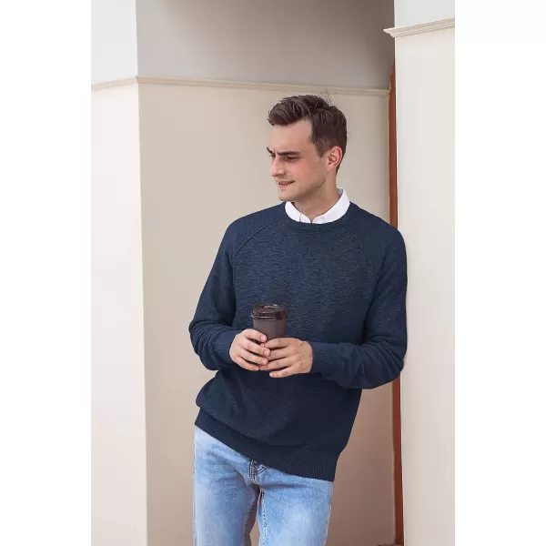 NITAGUT Men's Crewneck Sweater Soft Cotton Rib Knit Casual Rglan Sleeve Classic Pullover Sweater