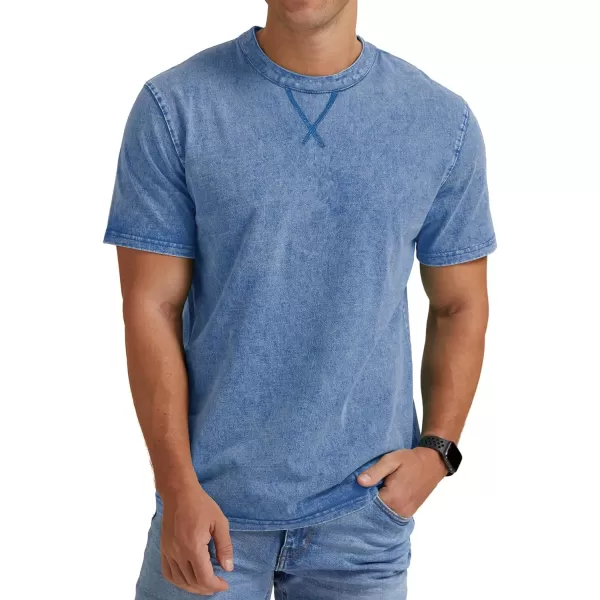 NITAGUT Mens Distressed Cotton Shirts Vintage Hipster Hip Hop Longline Crew Neck T-Shirt
