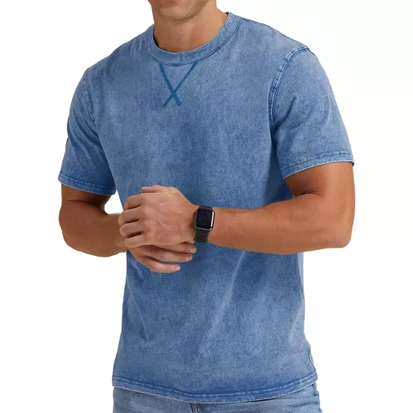 NITAGUT Mens Distressed Cotton Shirts Vintage Hipster Hip Hop Longline Crew Neck T-Shirt