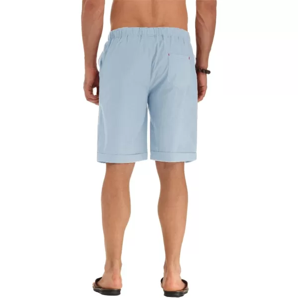 NITAGUT Men's Linen Casual Classic Fit Short Drawstring Summer Beach Shorts