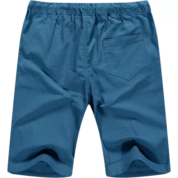 NITAGUT Men's Linen Casual Classic Fit Short Drawstring Summer Beach Shorts