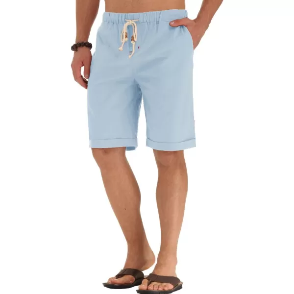 NITAGUT Men's Linen Casual Classic Fit Short Drawstring Summer Beach Shorts