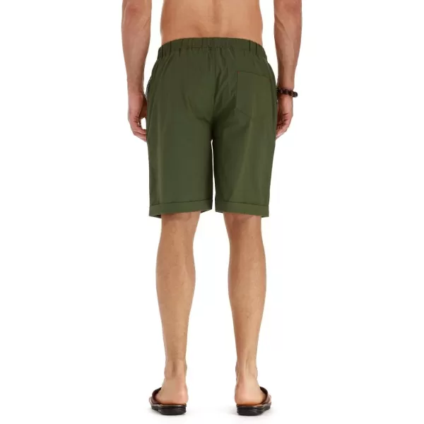 NITAGUT Men's Linen Casual Classic Fit Short Drawstring Summer Beach Shorts