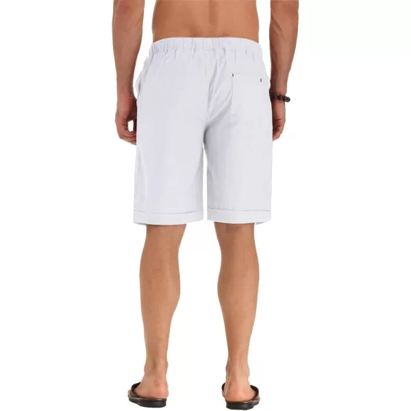 NITAGUT Men's Linen Casual Classic Fit Short Drawstring Summer Beach Shorts