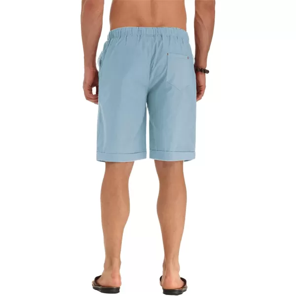 NITAGUT Men's Linen Casual Classic Fit Short Drawstring Summer Beach Shorts