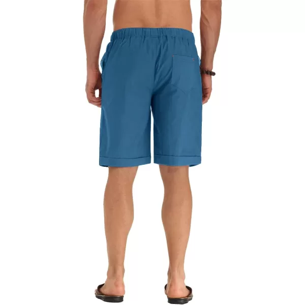 NITAGUT Men's Linen Casual Classic Fit Short Drawstring Summer Beach Shorts