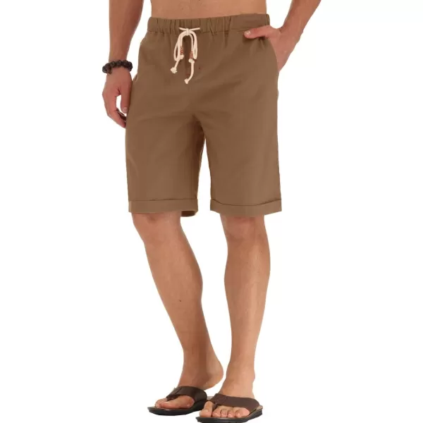NITAGUT Men's Linen Casual Classic Fit Short Drawstring Summer Beach Shorts