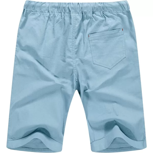 NITAGUT Men's Linen Casual Classic Fit Short Drawstring Summer Beach Shorts