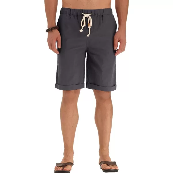 NITAGUT Men's Linen Casual Classic Fit Short Drawstring Summer Beach Shorts