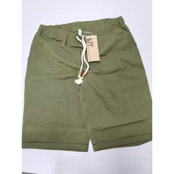 NITAGUT Men's Linen Casual Classic Fit Short Drawstring Summer Beach Shorts