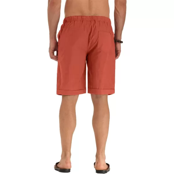 NITAGUT Men's Linen Casual Classic Fit Short Drawstring Summer Beach Shorts