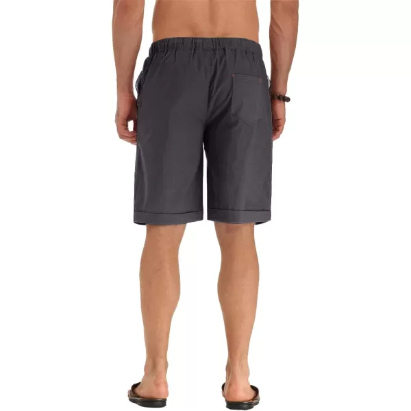 NITAGUT Men's Linen Casual Classic Fit Short Drawstring Summer Beach Shorts