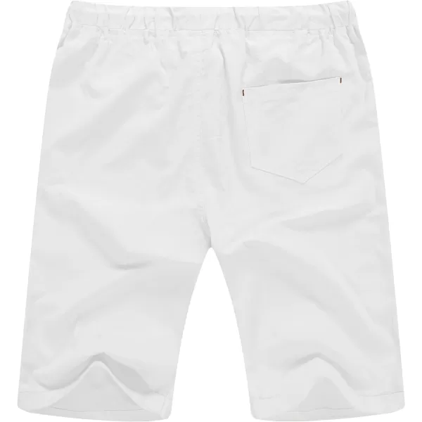 NITAGUT Men's Linen Casual Classic Fit Short Drawstring Summer Beach Shorts