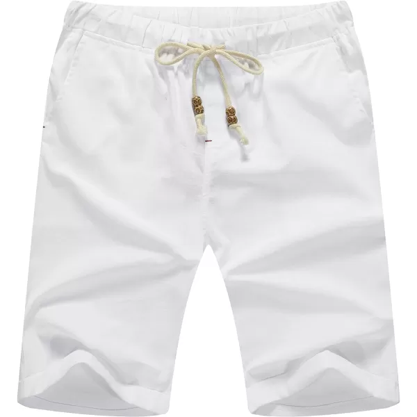 NITAGUT Men's Linen Casual Classic Fit Short Drawstring Summer Beach Shorts
