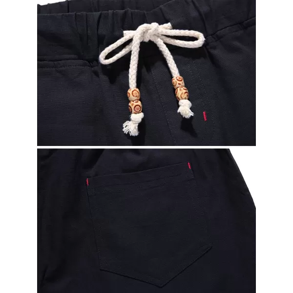 NITAGUT Men's Linen Casual Classic Fit Short Drawstring Summer Beach Shorts
