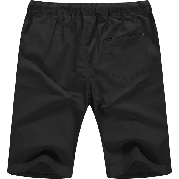 NITAGUT Men's Linen Casual Classic Fit Short Drawstring Summer Beach Shorts