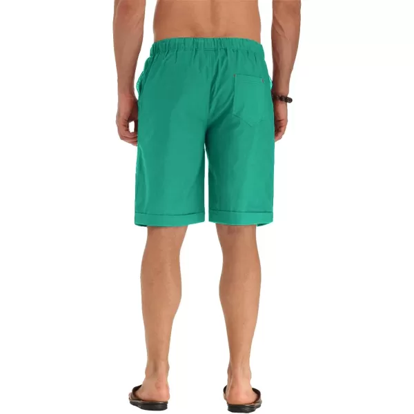 NITAGUT Men's Linen Casual Classic Fit Short Drawstring Summer Beach Shorts