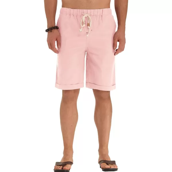 NITAGUT Men's Linen Casual Classic Fit Short Drawstring Summer Beach Shorts
