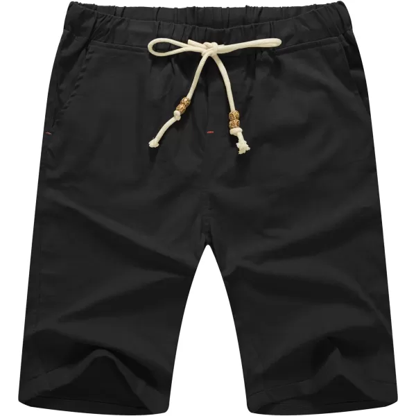 NITAGUT Men's Linen Casual Classic Fit Short Drawstring Summer Beach Shorts
