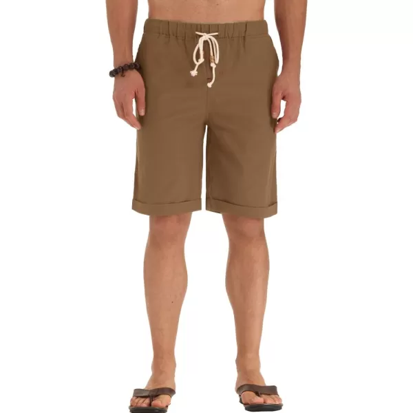 NITAGUT Men's Linen Casual Classic Fit Short Drawstring Summer Beach Shorts