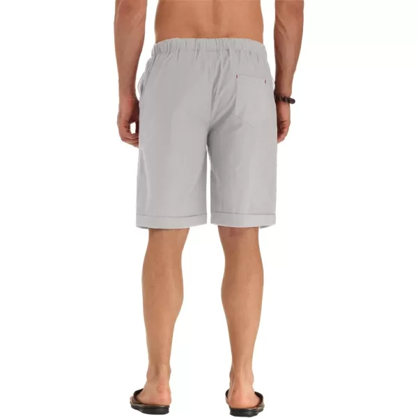 NITAGUT Men's Linen Casual Classic Fit Short Drawstring Summer Beach Shorts