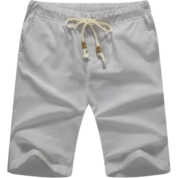 NITAGUT Men's Linen Casual Classic Fit Short Drawstring Summer Beach Shorts