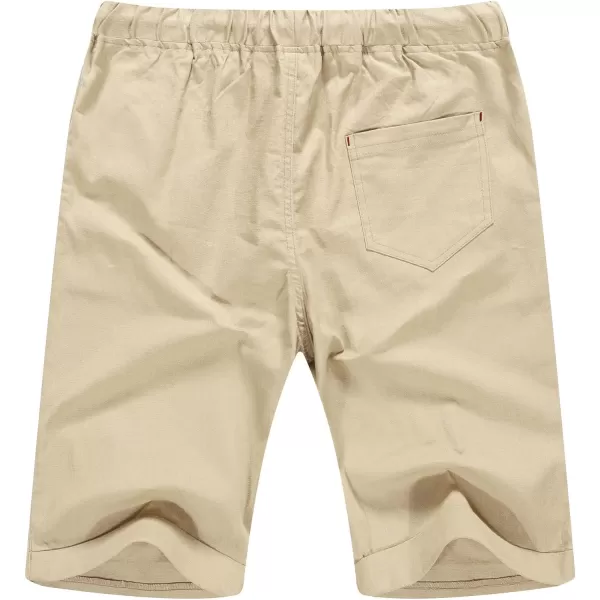 NITAGUT Men's Linen Casual Classic Fit Short Drawstring Summer Beach Shorts