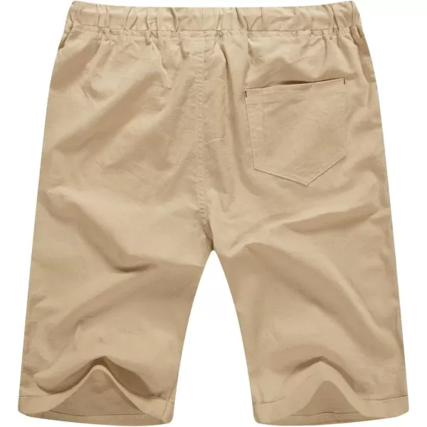NITAGUT Men's Linen Casual Classic Fit Short Drawstring Summer Beach Shorts