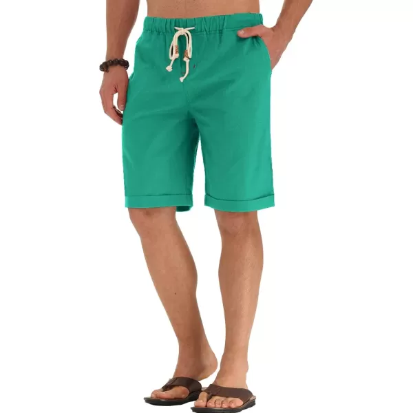 NITAGUT Men's Linen Casual Classic Fit Short Drawstring Summer Beach Shorts