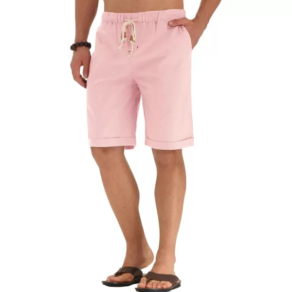 NITAGUT Men's Linen Casual Classic Fit Short Drawstring Summer Beach Shorts