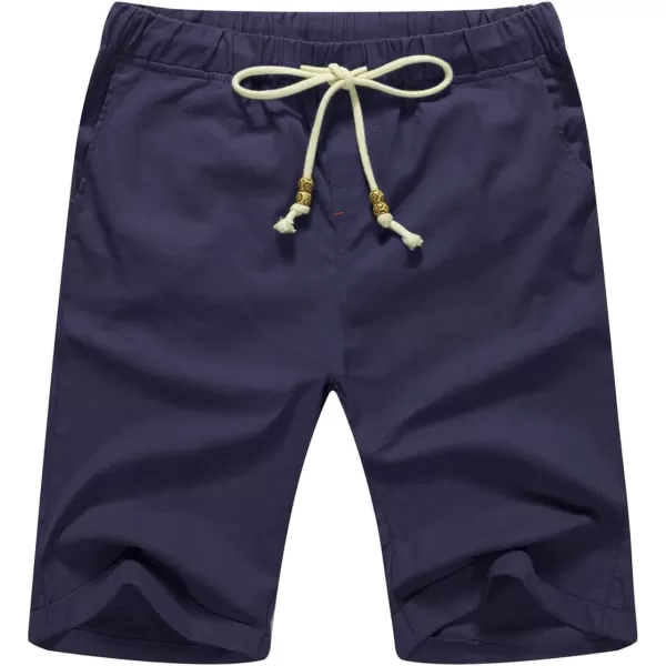 NITAGUT Men's Linen Casual Classic Fit Short Drawstring Summer Beach Shorts