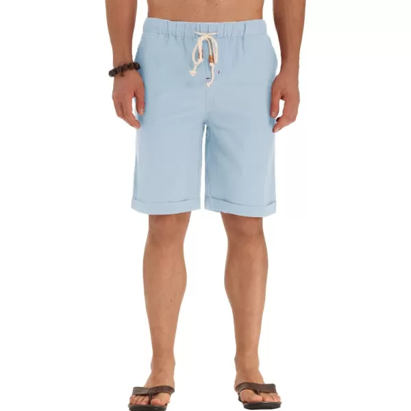 NITAGUT Men's Linen Casual Classic Fit Short Drawstring Summer Beach Shorts