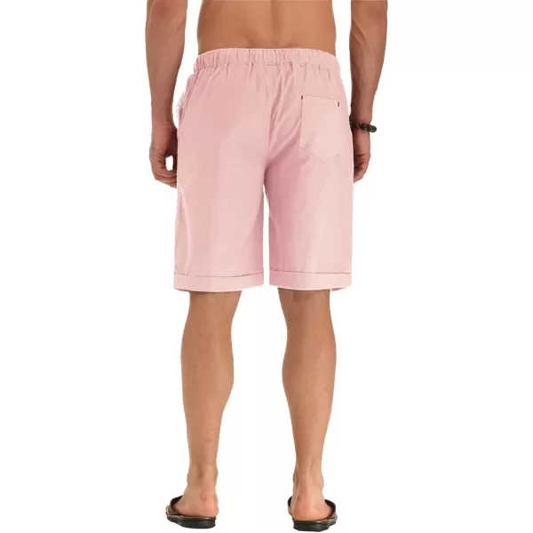 NITAGUT Men's Linen Casual Classic Fit Short Drawstring Summer Beach Shorts