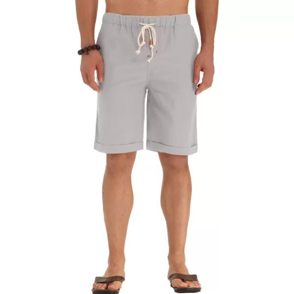NITAGUT Men's Linen Casual Classic Fit Short Drawstring Summer Beach Shorts