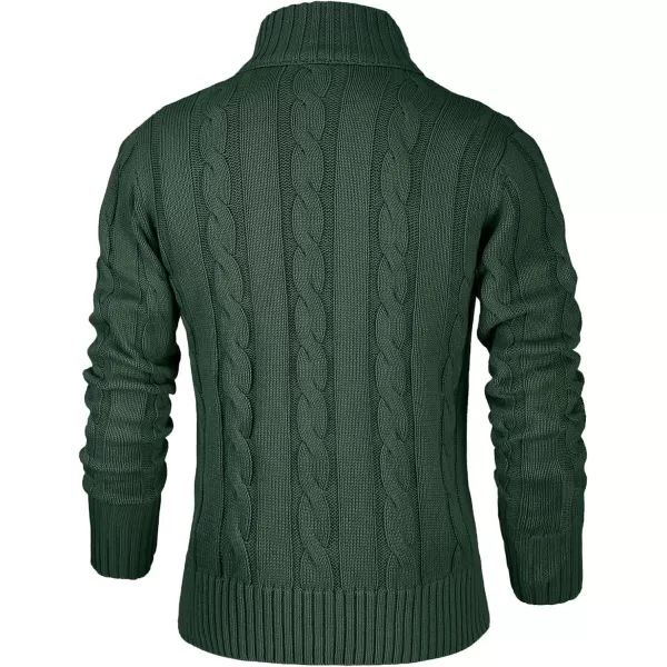 NITAGUT Mens Long Sleeve Stand Collar Cardigan Sweaters Button Down Cable Knitted Sweater